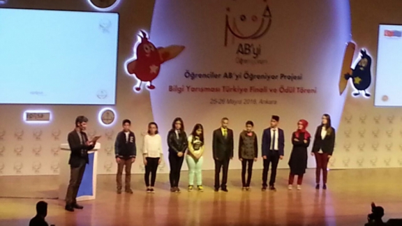 Öğrenciler AB´yi Öğreniyor Projesinde İlimiz Öğrencilerinden Türkiye Derecesi